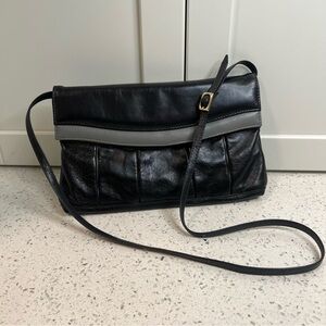 ELANO Durabilt Handbag | Made in Vancouver | Black & Grey Leather, Suede Lining